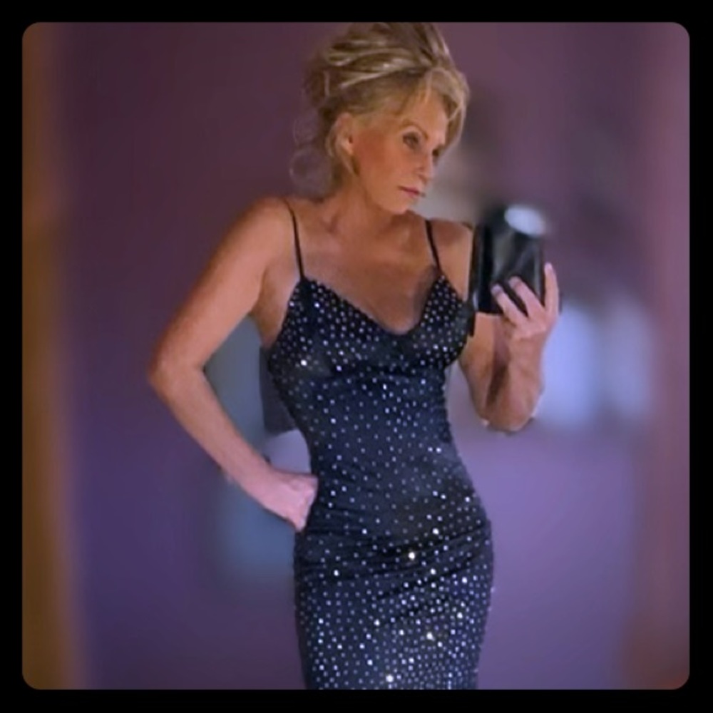 Black studded cocktail dress